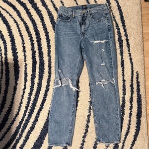 GAP Distressed Straight Leg Jeans - Blue